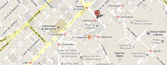 directions in Spanish Google map of Barcelona