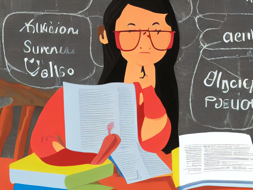 A female student studying Spanish