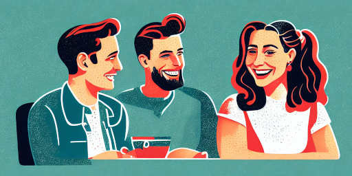 three young adults chatting in spanish over a coffee
